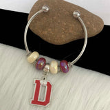 Greek Sorority Beads SGR Letter Cuff Bangle Women Jewelry