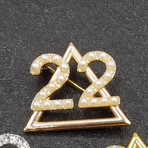 Customizable Greek Sorority High Pearl Charm Brooch Jewelry