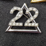 Customizable Greek Sorority High Pearl Charm Brooch Jewelry