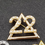 Customizable Greek Sorority High Pearl Charm Brooch Jewelry