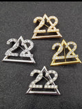 Customizable Greek Sorority High Pearl Charm Brooch Jewelry