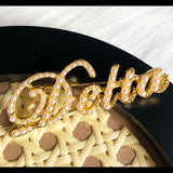 Greek Sorority Letter Pearl Rhinestone Stone Brooches Women