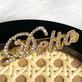 Greek Sorority Letter Pearl Rhinestone Stone Brooches Women