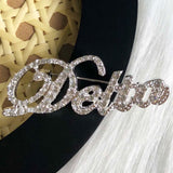 Greek Sorority Letter Pearl Rhinestone Stone Brooches Women