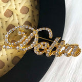 Greek Sorority Letter Pearl Rhinestone Stone Brooches Women