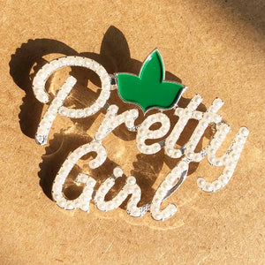 Greek Sorority Pretty Girl Maple Leaf Pearl Stone Brooches Women