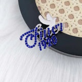 Greek Sorority ZPB 1920 Rhinestone Pearl Brooch Women Accessories