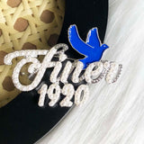 Greek Sorority ZPB 1920 Rhinestone Pearl Brooch Women Accessories