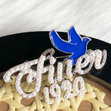 Greek Sorority ZPB 1920 Rhinestone Pearl Brooch Women Accessories