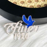 Greek Sorority ZPB 1920 Rhinestone Pearl Brooch Women Accessories