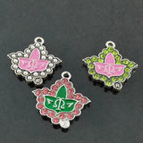 Greek Letter Alloy Maple Leaf Charm Pendant for Women