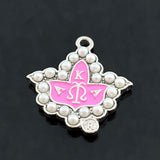 Greek Letter Alloy Maple Leaf Charm Pendant for Women