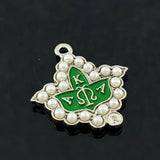 Greek Letter Alloy Maple Leaf Charm Pendant for Women
