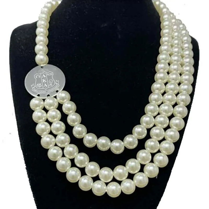 Greek Letters Sorority Shield Crest Necklace
