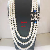 Greek Sorority ZPB Multilayer Long Pearl Necklace