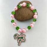 Greek Sorority Symbol Letter Charm Bracelet Set