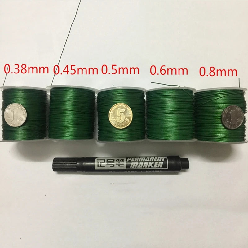 Green 304 Stainless Steel Rubber Wire Rope Collar 0.38mm-2.0mm