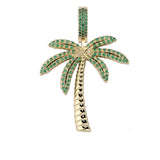 AAA+ CZ Paved Ice Out Coconut Tree Pendant Necklace