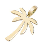 AAA+ CZ Paved Ice Out Coconut Tree Pendant Necklace