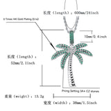 AAA+ CZ Paved Ice Out Coconut Tree Pendant Necklace