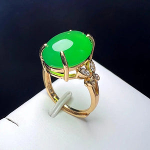 Adjustable Copper Stone Ring With Zircon