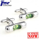 Green Air Level Cufflink Cuff Link 2 Pairs