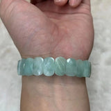 Green Angelite Stone Beads Bracelet Natural Gemtone Jewelry Bangle