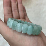 Green Angelite Stone Beads Bracelet Natural Gemtone Jewelry Bangle