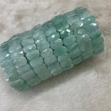 Green Angelite Stone Beads Bracelet Natural Stone Jewelry Bangle