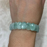 Green Angelite Stone Beads Bracelet Natural Stone Jewelry Bangle