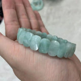 Green Angelite Stone Beads Bracelet Natural Stone Jewelry Bangle