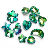 Austria Crystal Droplet Pendant Green Heart Shape Glass Loose Gems Beads