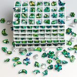 Austria Crystal Droplet Pendant Green Heart Shape Glass Loose Gems Beads