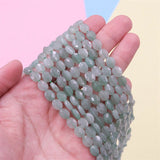 Green Aventurine Faceted Oval Beads 6x8mm Strand Natural Stone