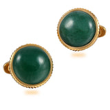 Green Aventurine Stainless Steel Cufflinks