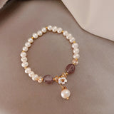 Green Aventurine Freshwater Pearl Strawberry Crystal Women Bracelets