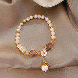 Green Aventurine Freshwater Pearl Strawberry Crystal Women Bracelets