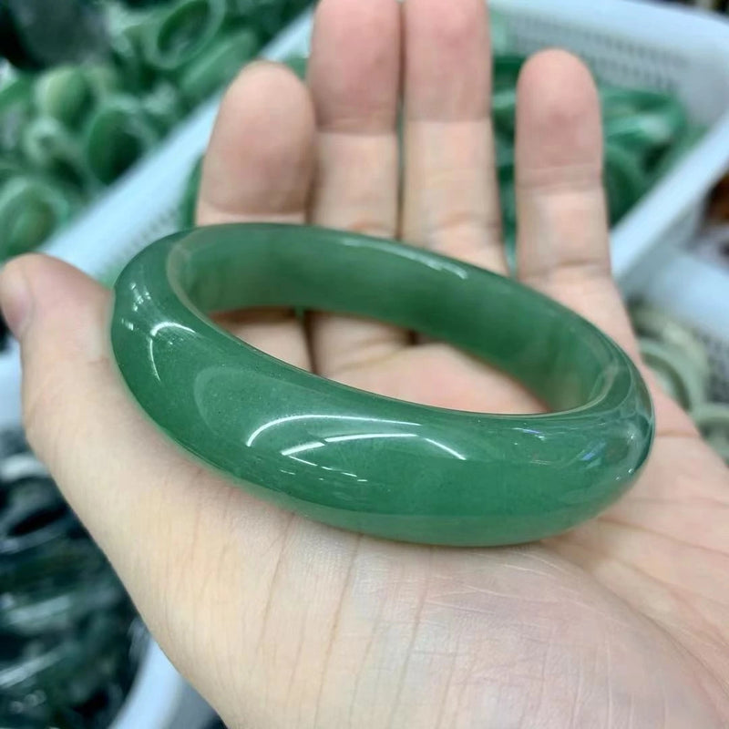 Green Aventurine Jade Bangle Gemstone Jewelry For Women