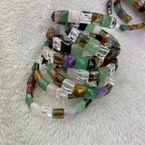 Green Aventurine Jade Rose Quartz Amethyst Bangle Bracelet