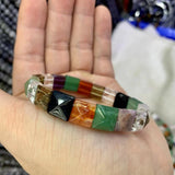 Green Aventurine Jade Rose Quartz Amethyst Bangle Bracelet