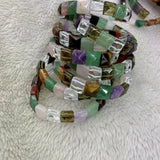 Green Aventurine Jade Rose Quartz Amethyst Bangle Bracelet