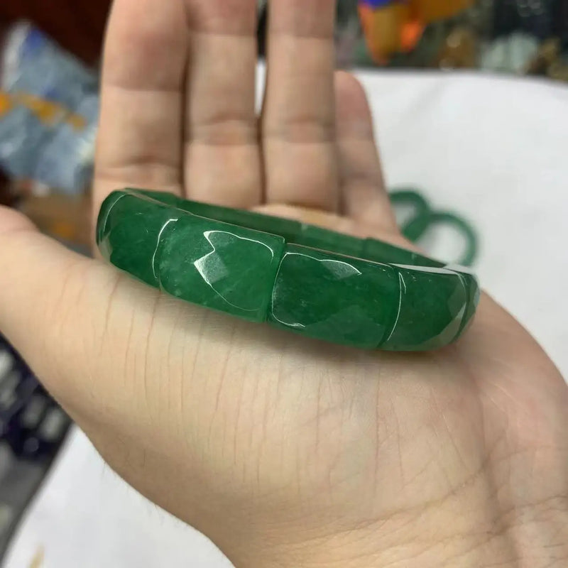 Green Aventurine Jade Stone Beads Bracelet Natural Gemstone Jewelry