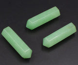 Green Aventurine Point Pendant Hexagon Pillar 35*10mm