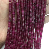 Green Aventurine Red Ruby Heishi Gemstone Beads 2*4/4*13MM