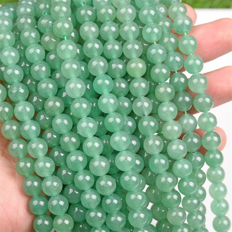 Green Aventurine Stone Beads Round Smooth Loose Spacer Beads