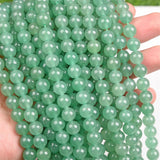Green Aventurine Stone Beads Round Smooth Loose Spacer Beads