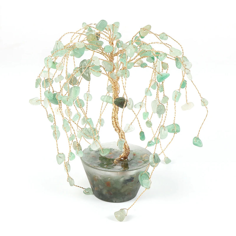 Green Aventurine Tree of Life Balance Lucky Wish Willow Ornament