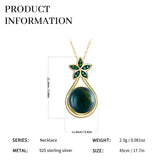 Green Beads Pearl Water Drop Pendant Necklace S925 Sterling Silver Gemstone Gift