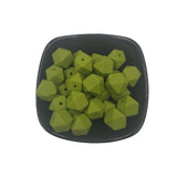 Green Bean Hexagon Silicone Bead 14mm for DIY Jewelry Making