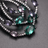Colorful Crystal Water Drop Dangle Earrings with Zirconia Stones